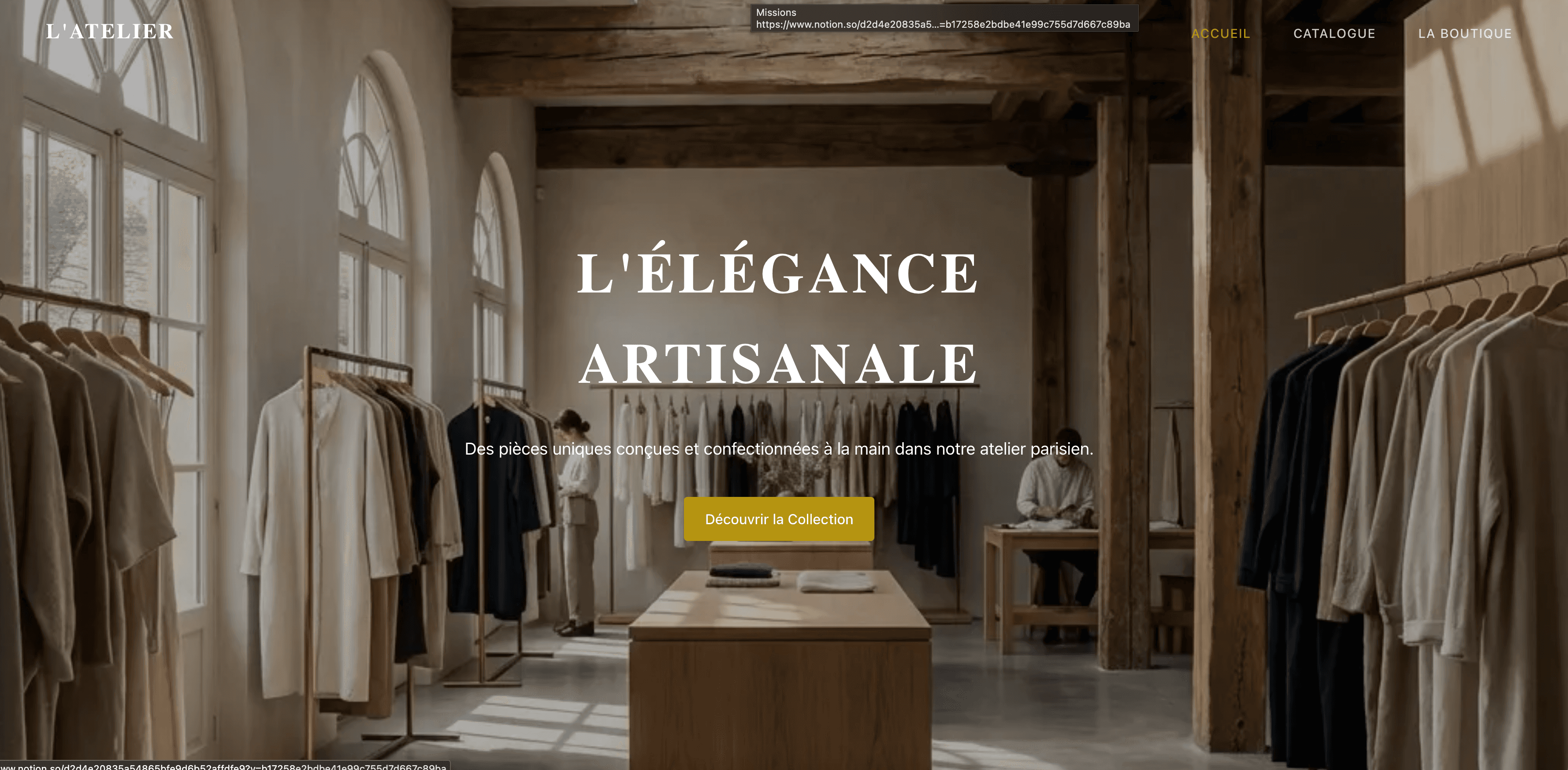 L'atelier | Créateur de vêtements